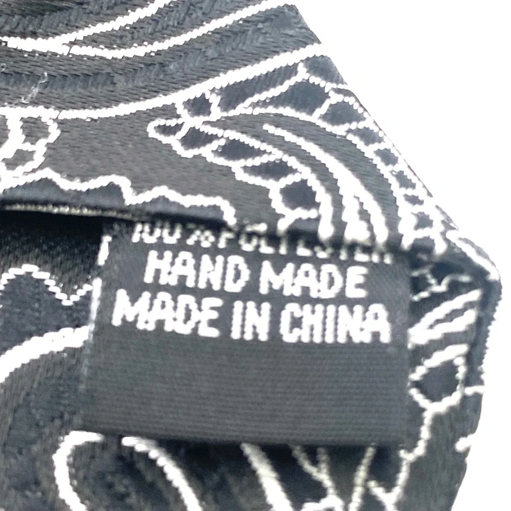 Youth Black Graphic Paisley Clip-On Dress Necktie